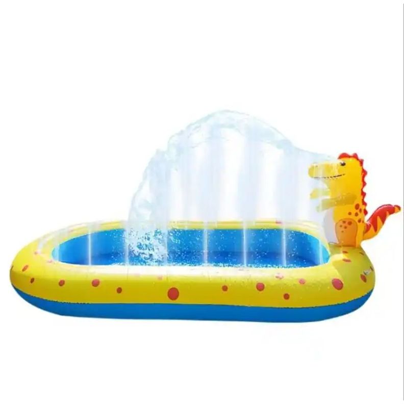 Piscina Inflable con Dinosaurio Rociador de Agua 170x163x65-0