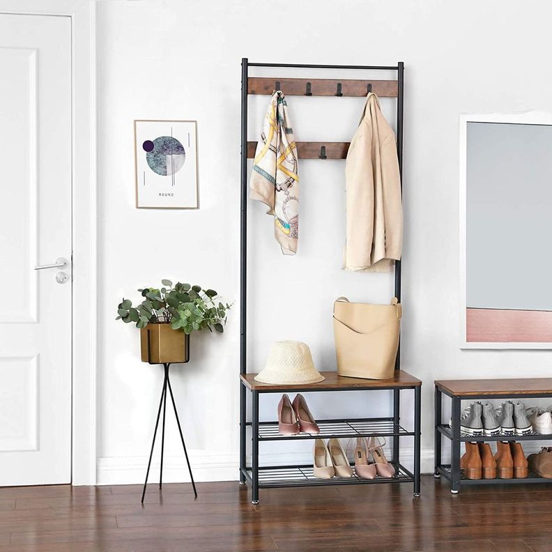 Mueble Recibidor Perchero Daven Estilo Industrial.-3