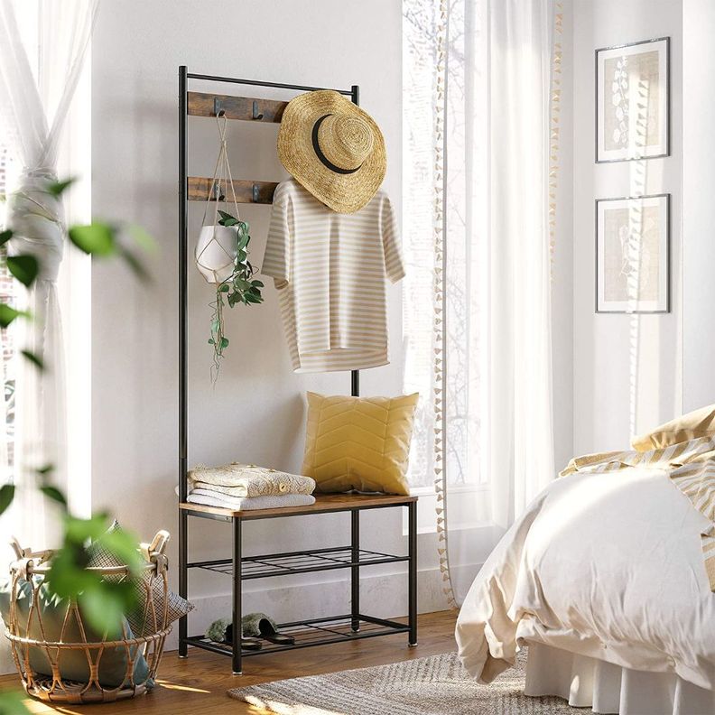 Mueble Recibidor Perchero Daven Estilo Industrial.-6