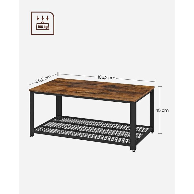 Mesa de Centro Rectangular Lagan Estilo Industrial-2