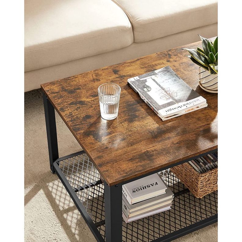 Mesa de Centro Rectangular Lagan Estilo Industrial-3