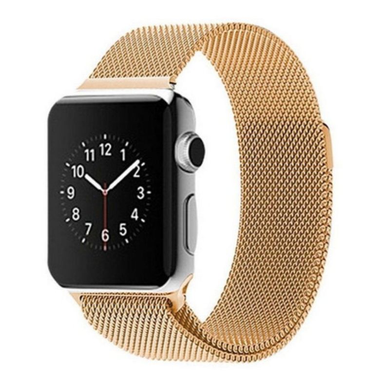 Correa Compatible con Apple Watch Magnética 42/44mm Dorada-0