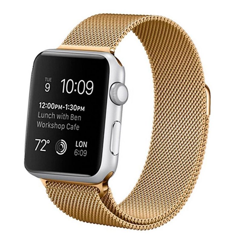 Correa Compatible con Apple Watch Magnética 42/44mm Dorada-1