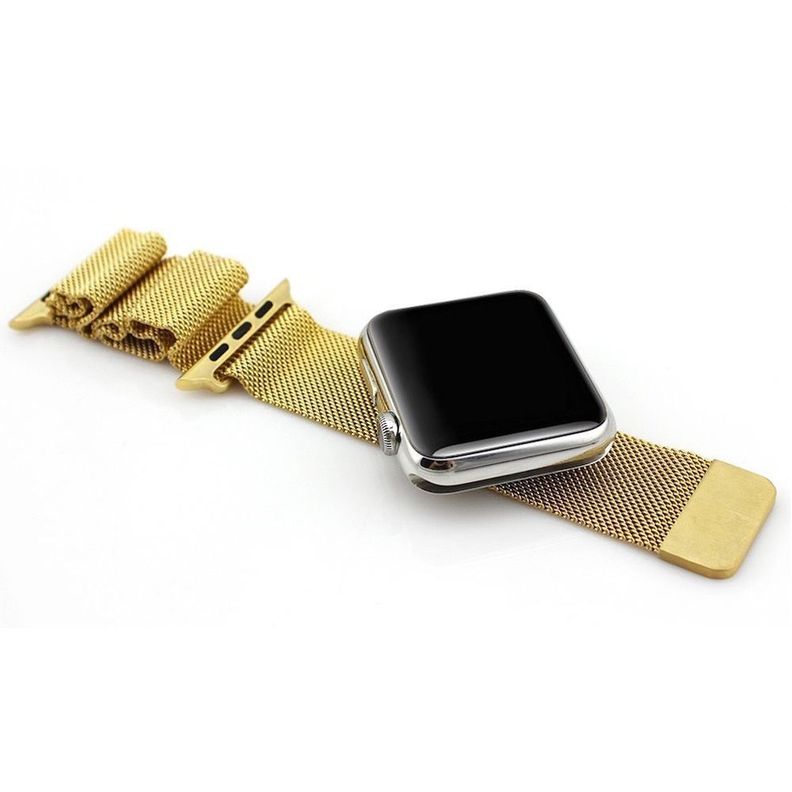 Correa Compatible con Apple Watch Magnética 42/44mm Dorada-2