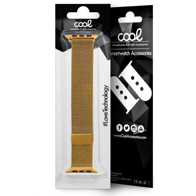 Correa Compatible con Apple Watch Magnética 42/44mm Dorada-4
