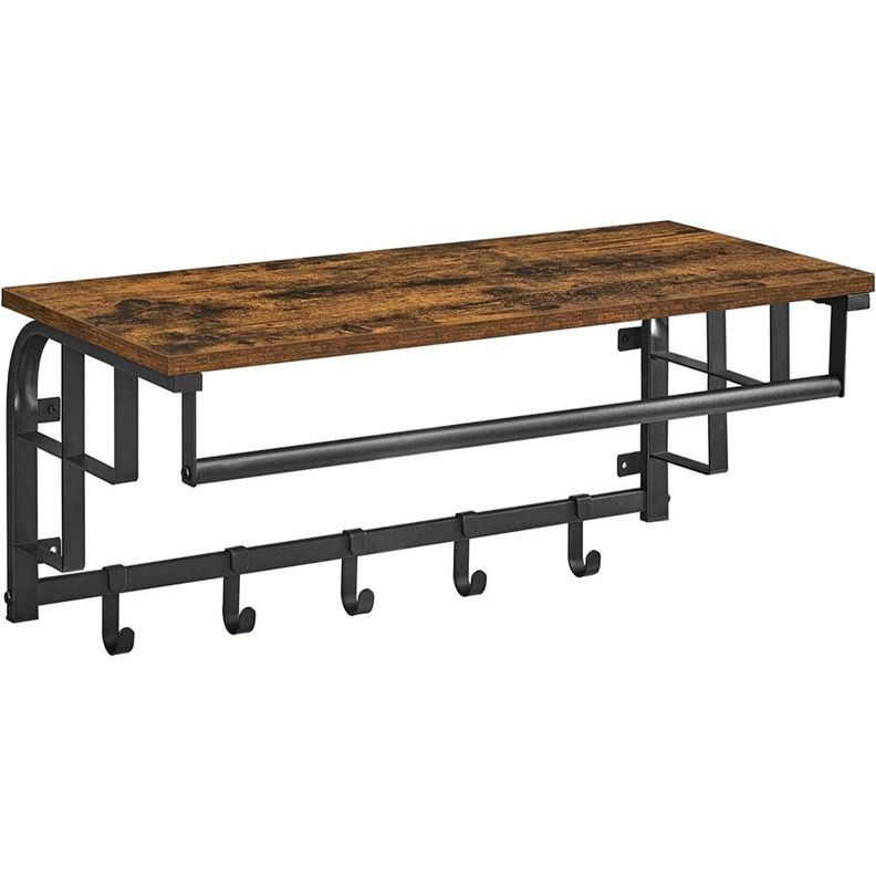 Repisa Perchero Vastra Estante de Pared Estilo Industrial Cafe