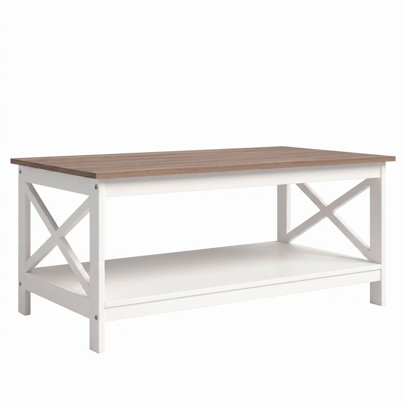 Mesa de Centro Rectangular Blanca Madera Vittoria Blanco