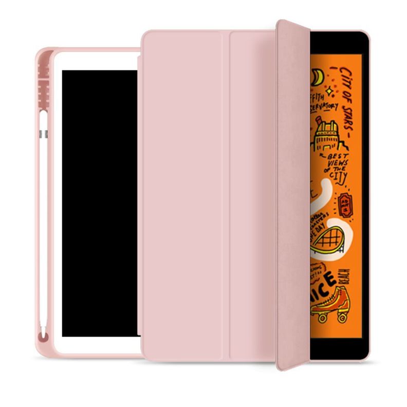 Smart Cover Compatible con Ipad Rosado 10,2 + Lamina-0