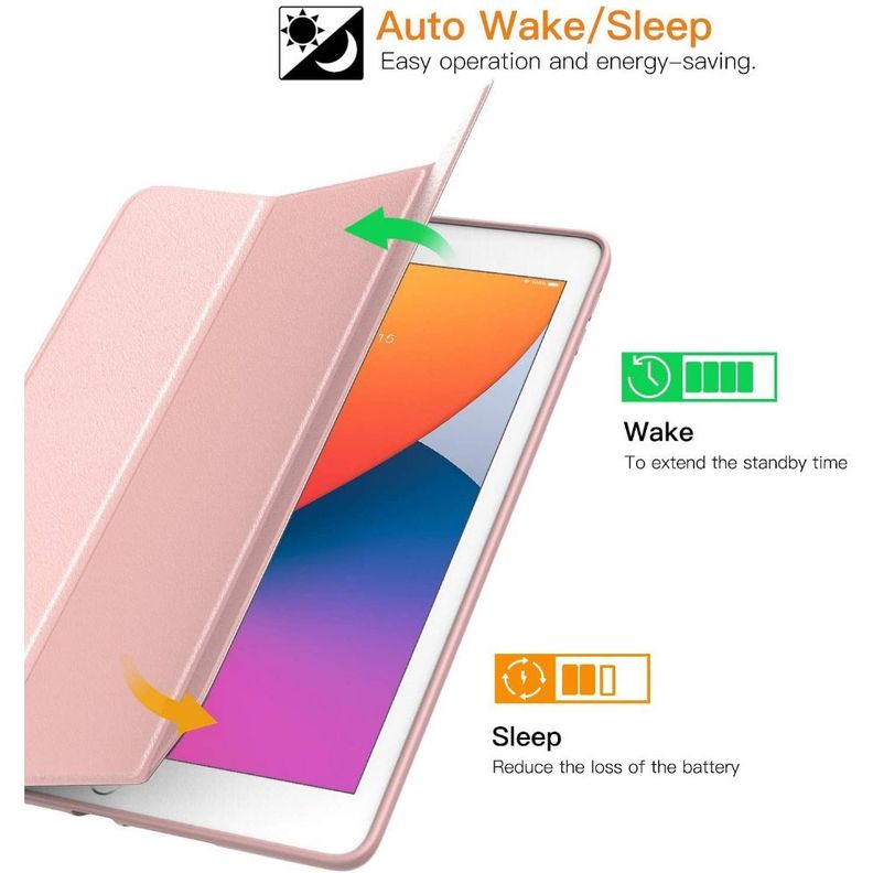 Smart Cover Compatible con Ipad Rosado 10,2 + Lamina-3
