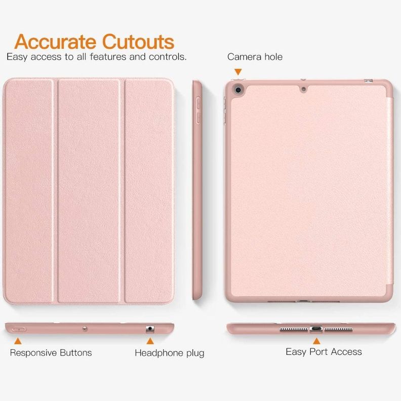 Smart Cover Compatible con Ipad Rosado 10,2 + Lamina-4