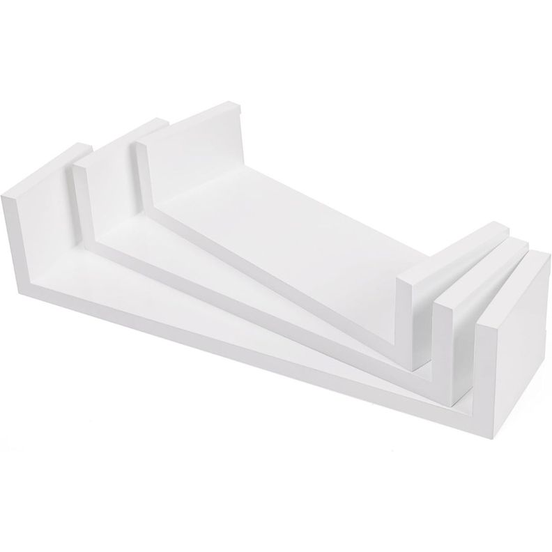 Set 3 Estantes Repisa Pared Corchete Blanco Arendal-3