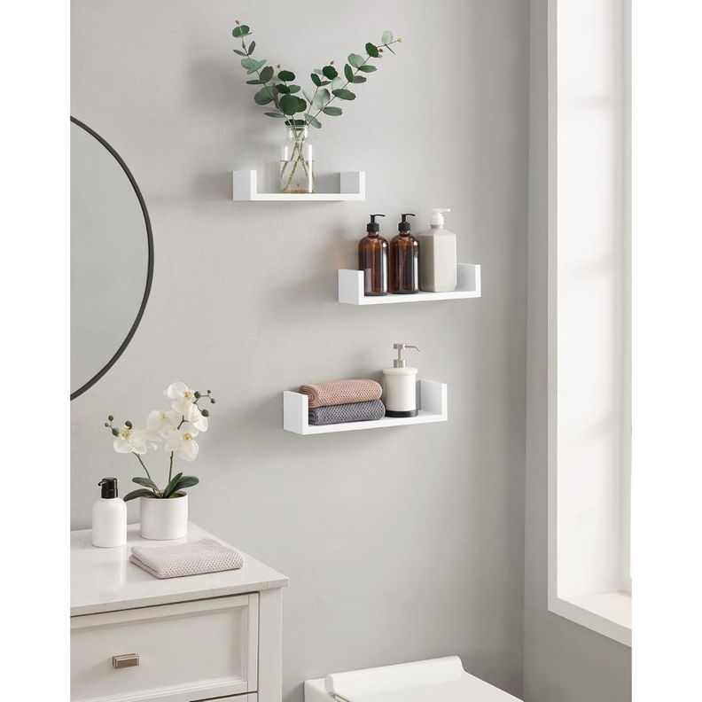 Set 3 Estantes Repisa Pared Corchete Blanco Arendal-4