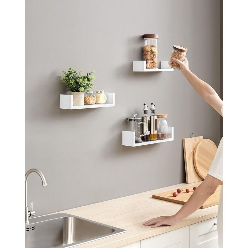 Set 3 Estantes Repisa Pared Corchete Blanco Arendal-6