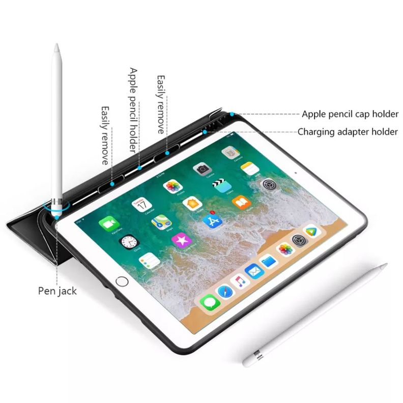 Funda Smart Case Para iPad 11 Pro 2021 M1 Negro + Lámina-3