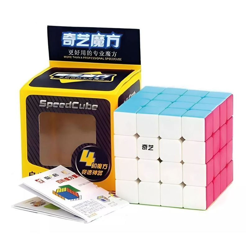 Cubo Rubik Qiyi Qiyuan S Stickerless Speed 4x4 Lubricado-0