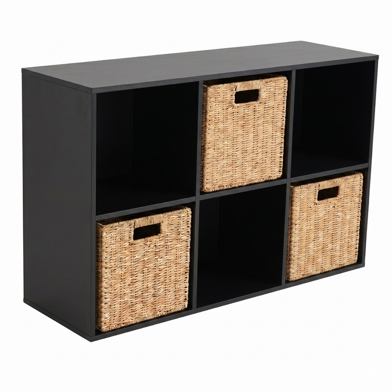 Mueble Organizador con Canastos Treia Negro [ 1 ]