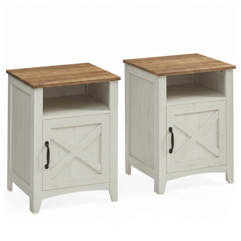 Set de 2 Veladores Rusticos Malaga Beige [ 250 ]