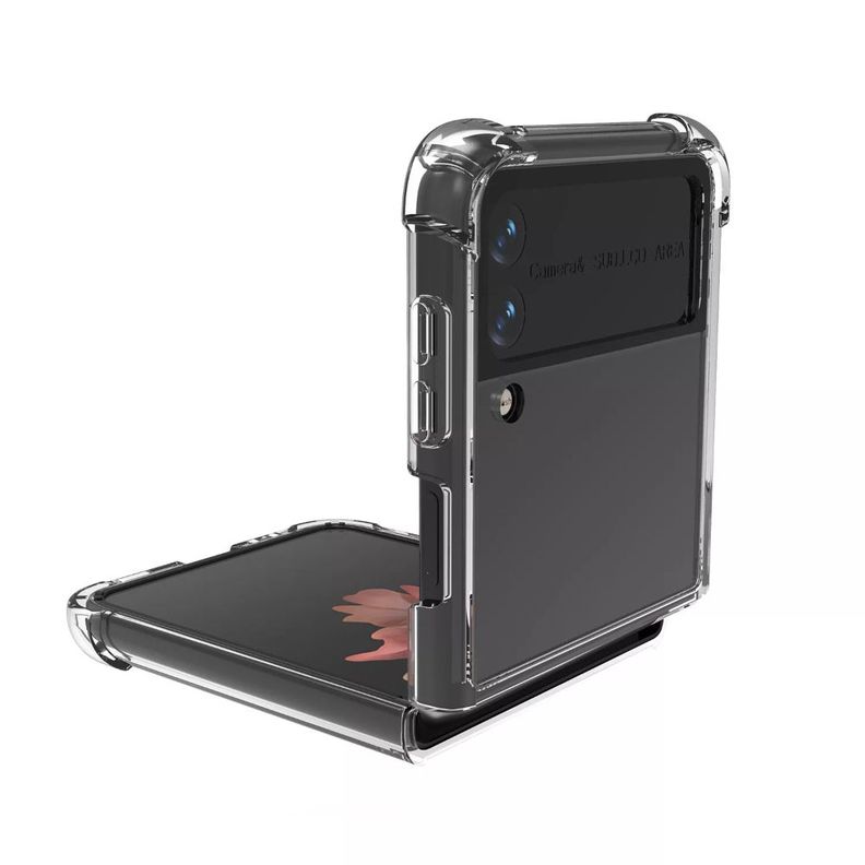 Carcasa Transparente Compatible Samsung Z Flip 3 + Lámina-1