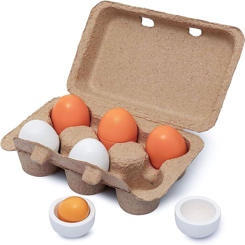 Caja De Huevos Madera 6 Unidades Juguete Didáctico-1