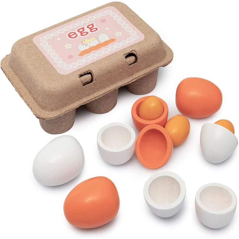 Caja De Huevos Madera 6 Unidades Juguete Didáctico-2