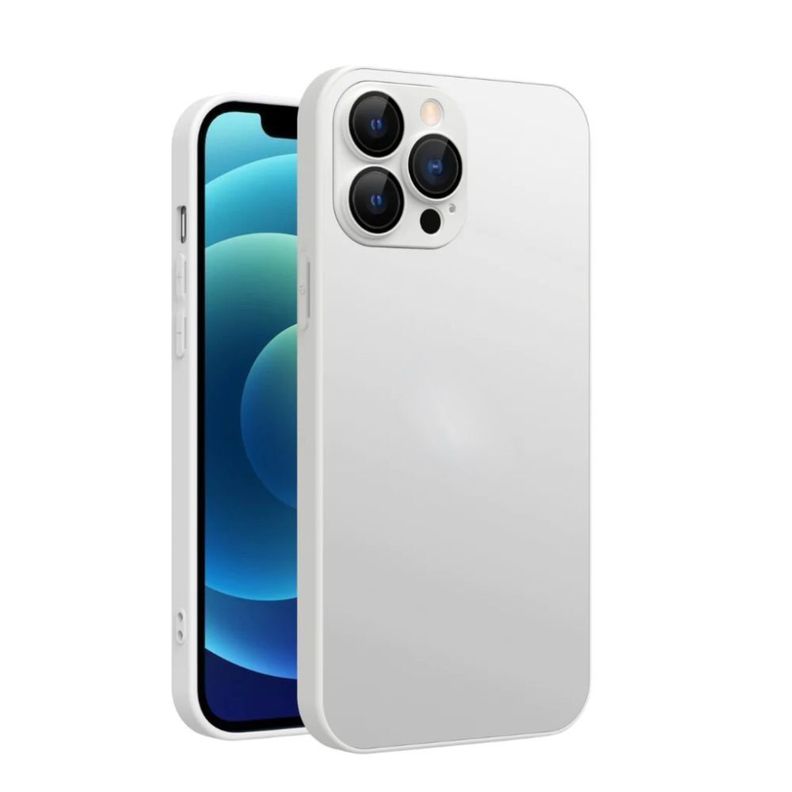 Carcasa Para iPhone 14 Metálica Antishock Blanca + Lámina-0