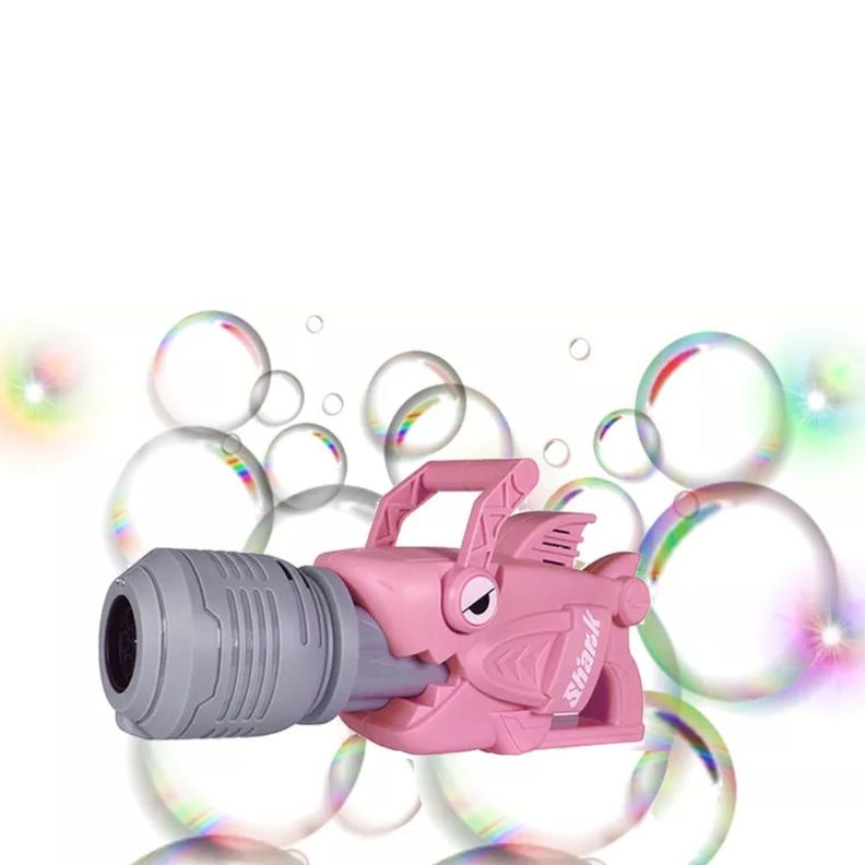 Pistola Lanza Burbujas Tiburon Luces y Sonidos Rosa Spacezat-1