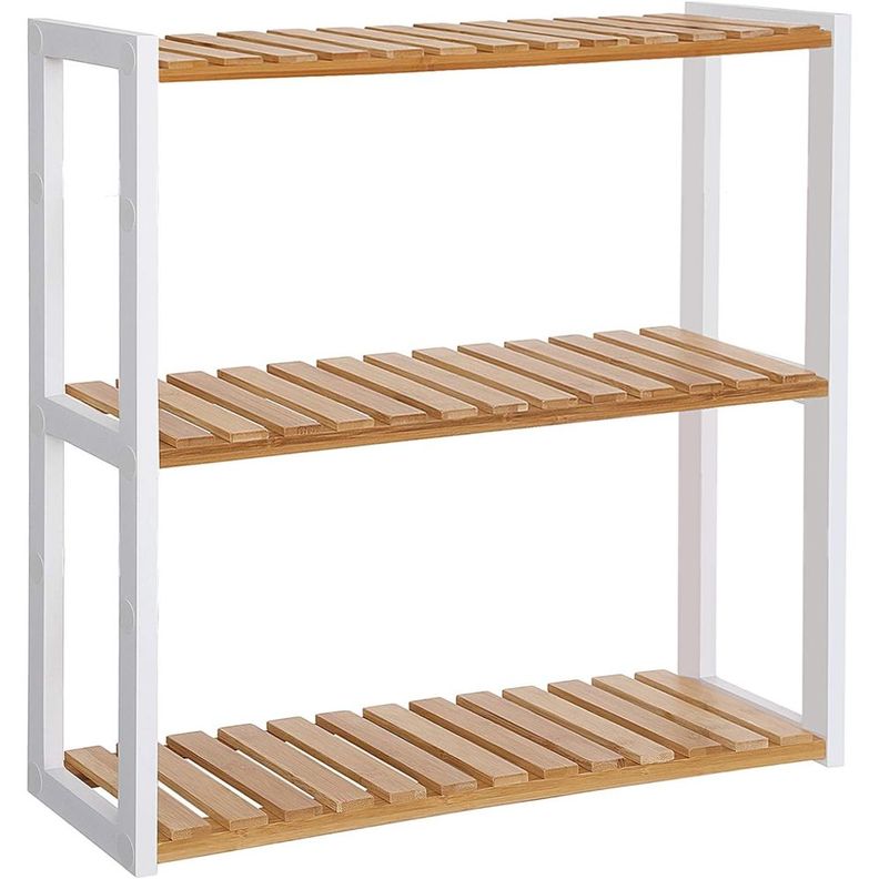 Estanteria Organizador Ajustable Bambu Blanca Skenas