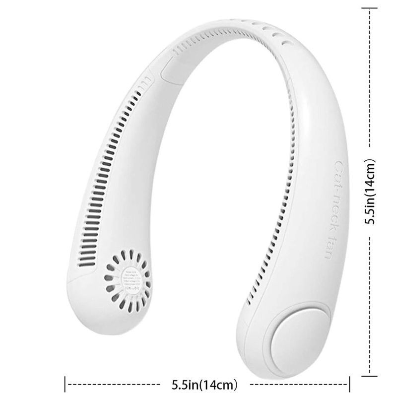 Ventilador Portatil de Cuello Recargable USB Blanco Spacezat-3