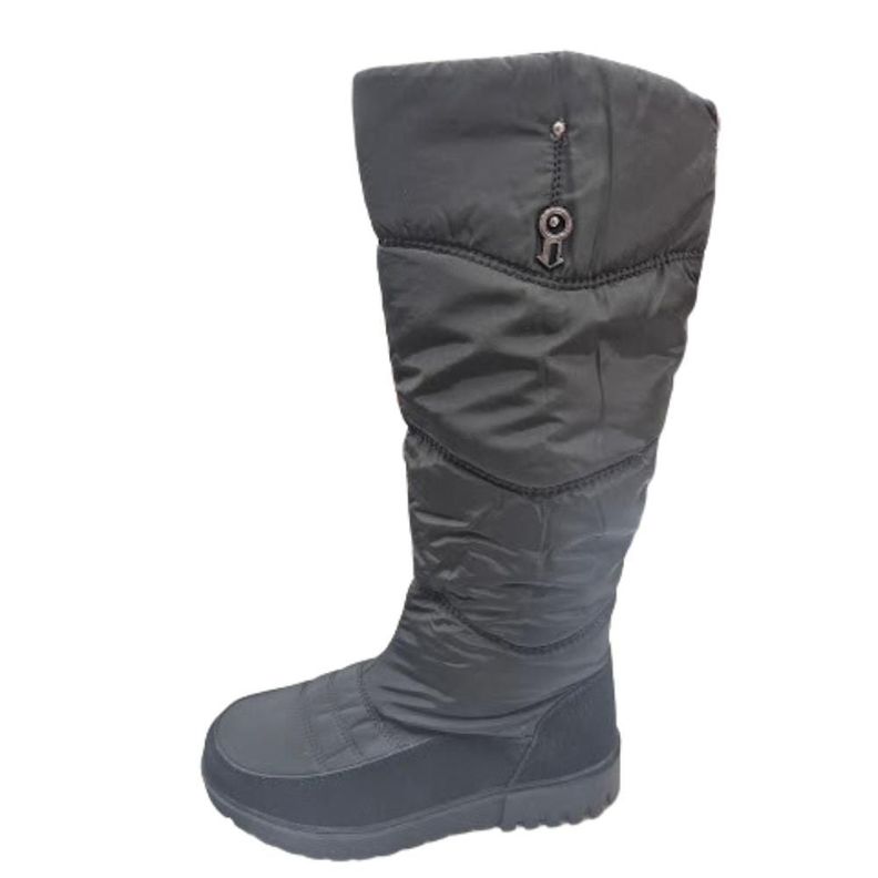 Bota Impermeable Mujer Negro Nieve Lluvia-0