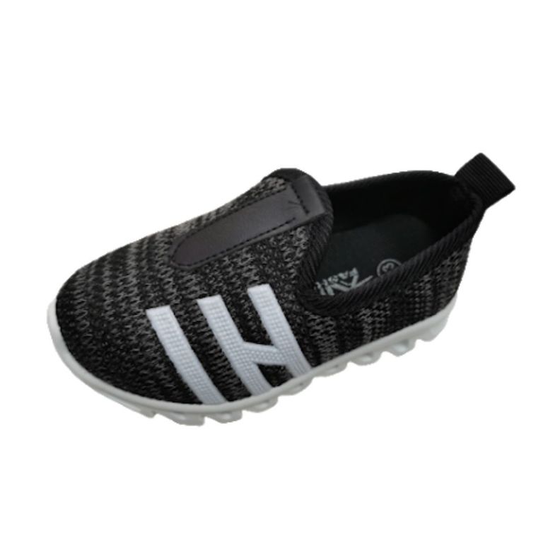 Zapatilla Deportiva Negro Nino Sin Cordones