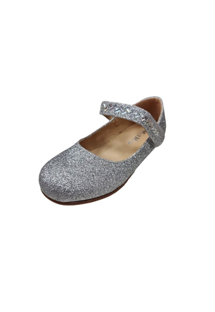 Zapato Brillante de Vestir Plateado Niña-0