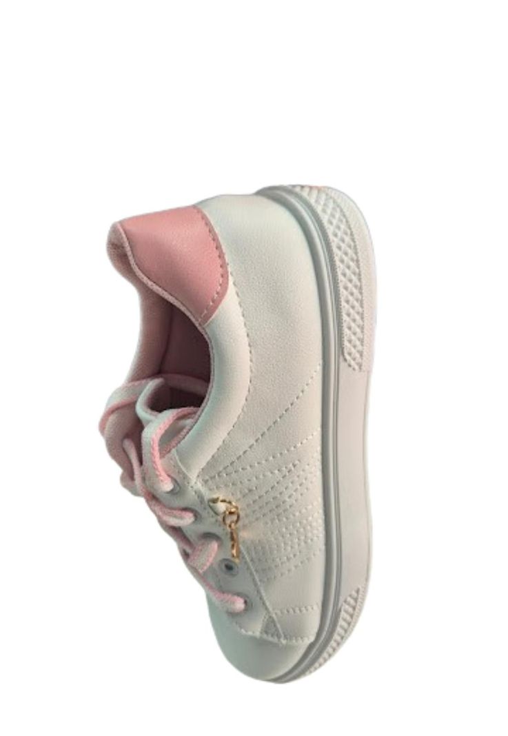Zapatilla Casual Mujer Blanco Rosa-2