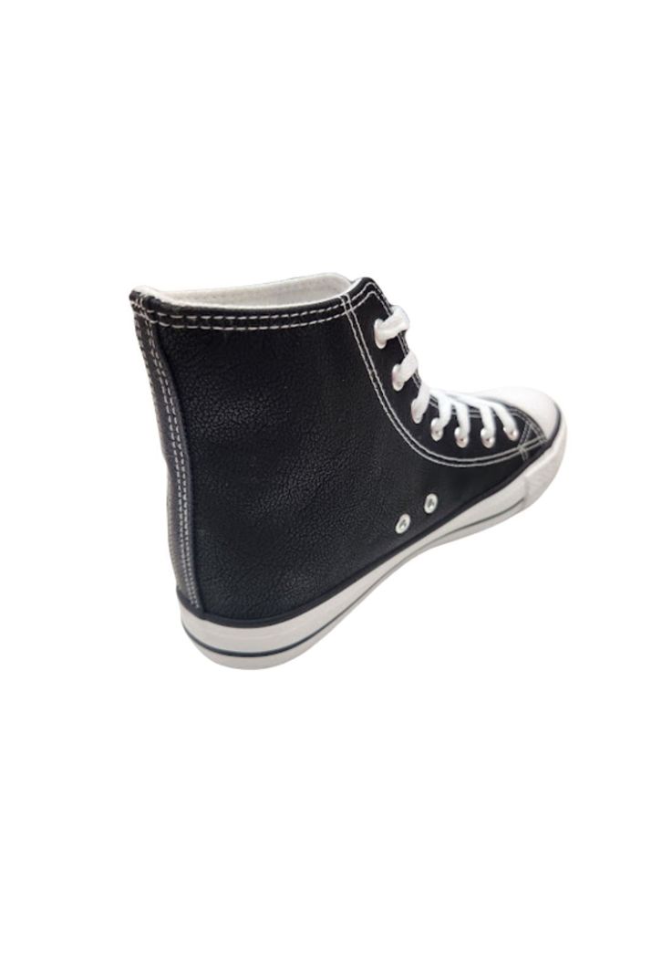 Zapatilla Con Caña Negro Unisex-2