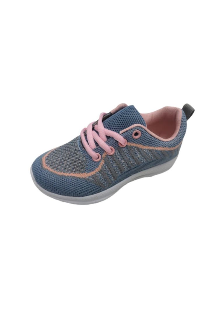 Zapatilla Deportiva Niña Celeste Rosa-0