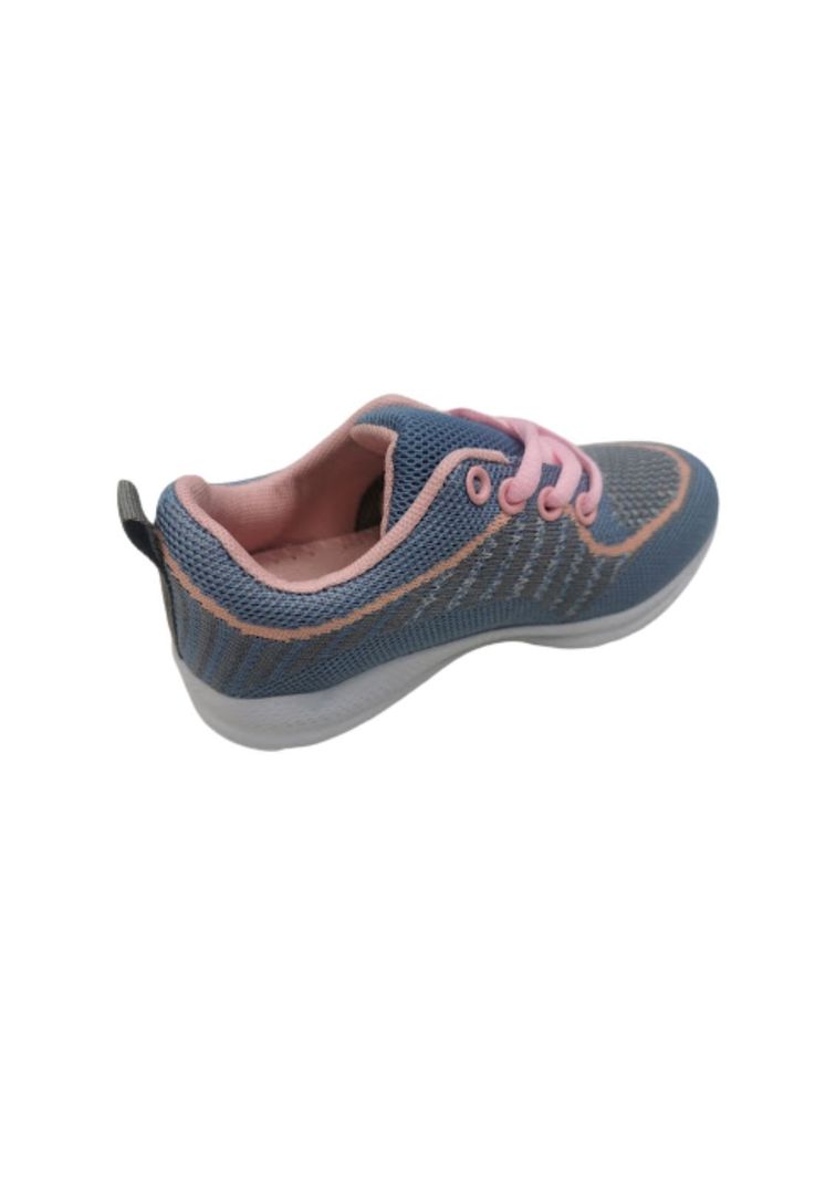 Zapatilla Deportiva Niña Celeste Rosa-1