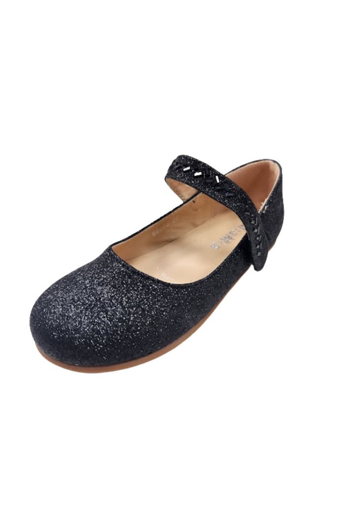 Zapato de Vestir Brillante Negro Niña-0