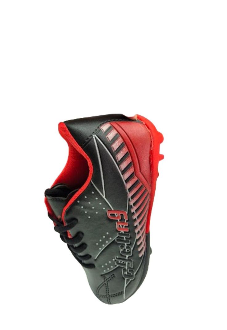 Zapatilla de Fútbol Niño Negro Rojo-2