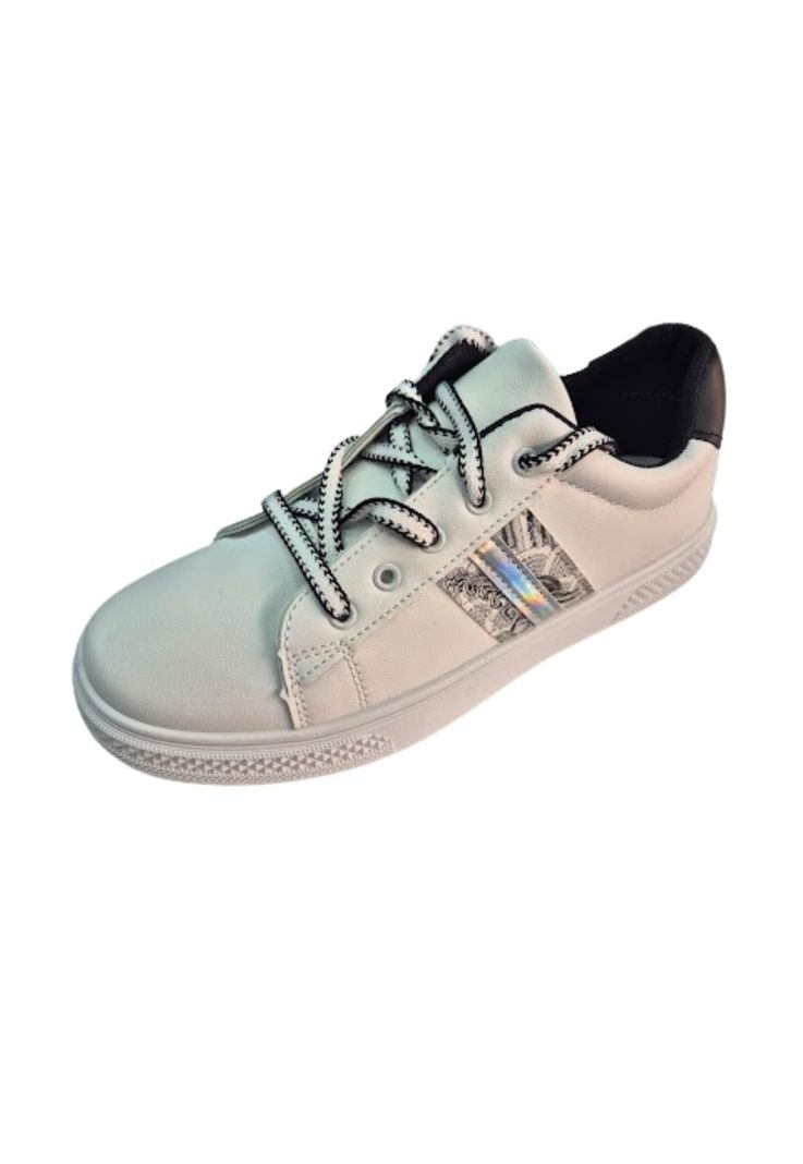 Zapatilla Mujer Blanco Negro Casual-0