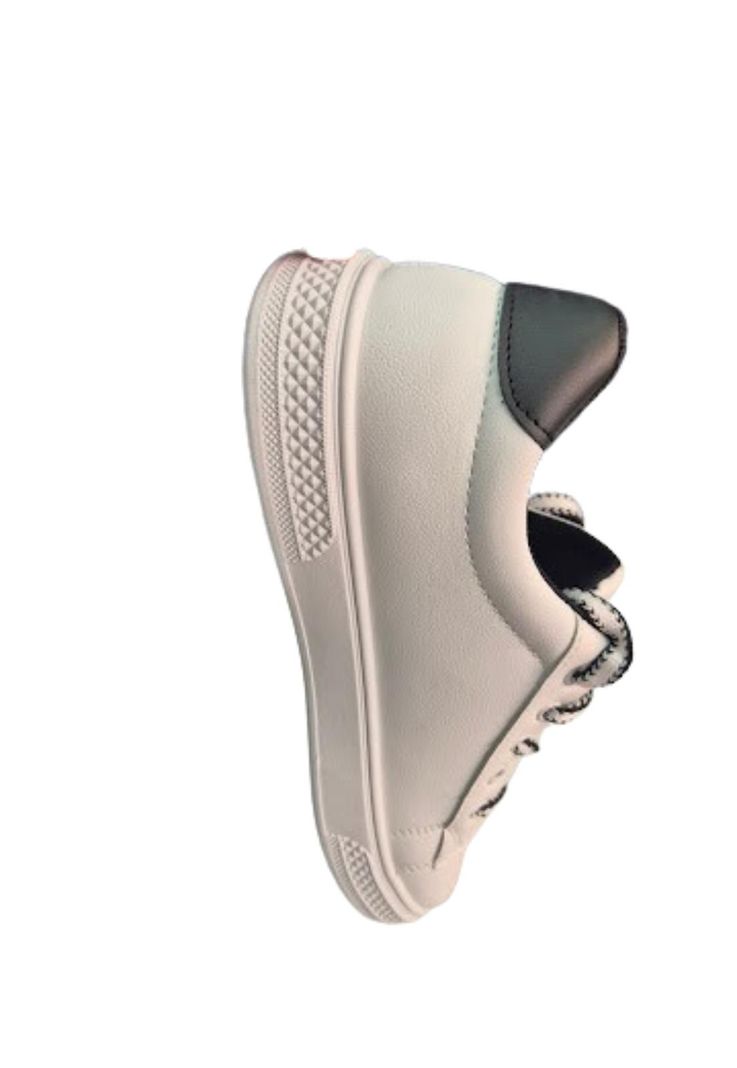 Zapatilla Mujer Blanco Negro Casual-2