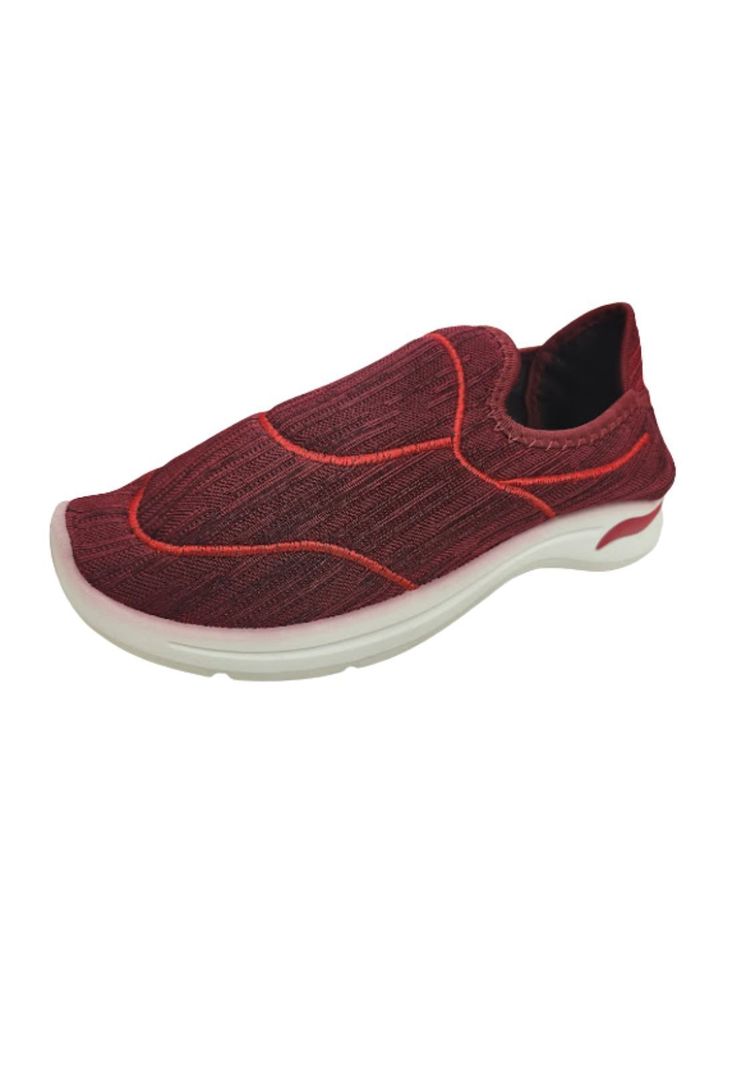 Zapatilla Mujer Rojo Sin Cordones-0