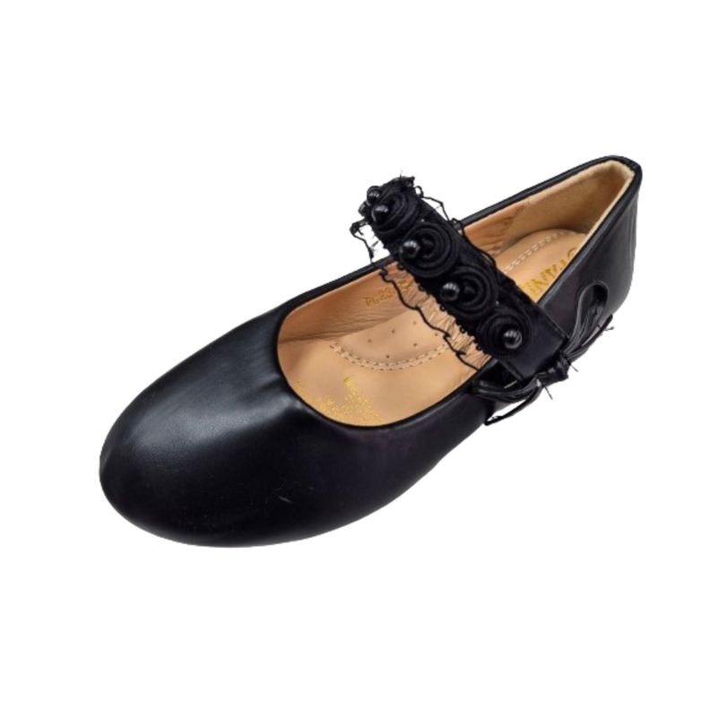 Zapato de Vestir Negro Niña Velcro-0