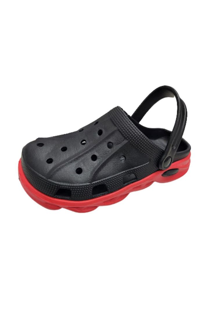 Sandalia Hombre Negro Rojo Antideslizante-0