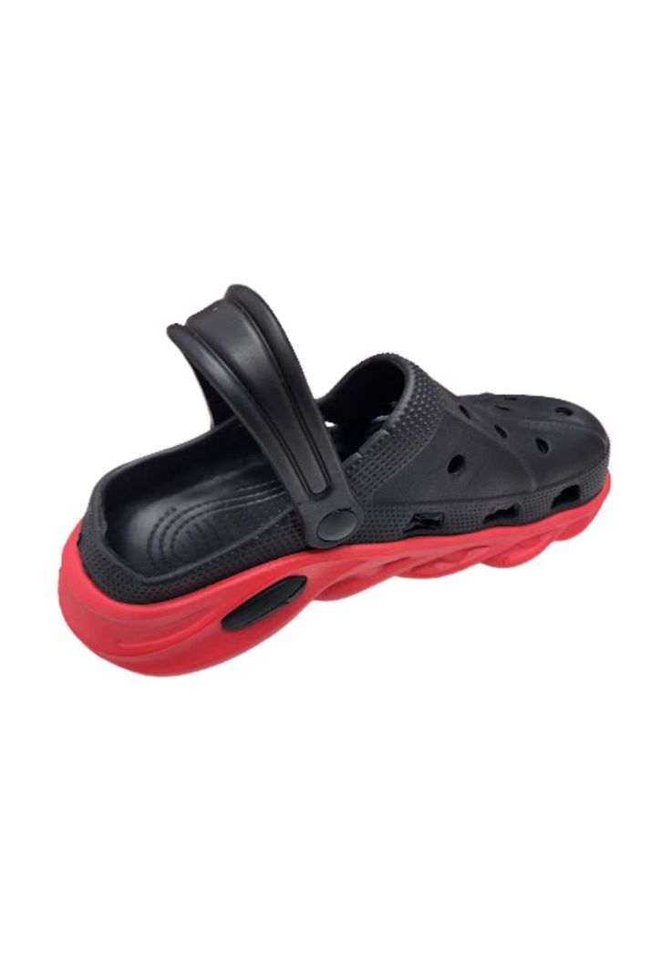 Sandalia Hombre Negro Rojo Antideslizante-1