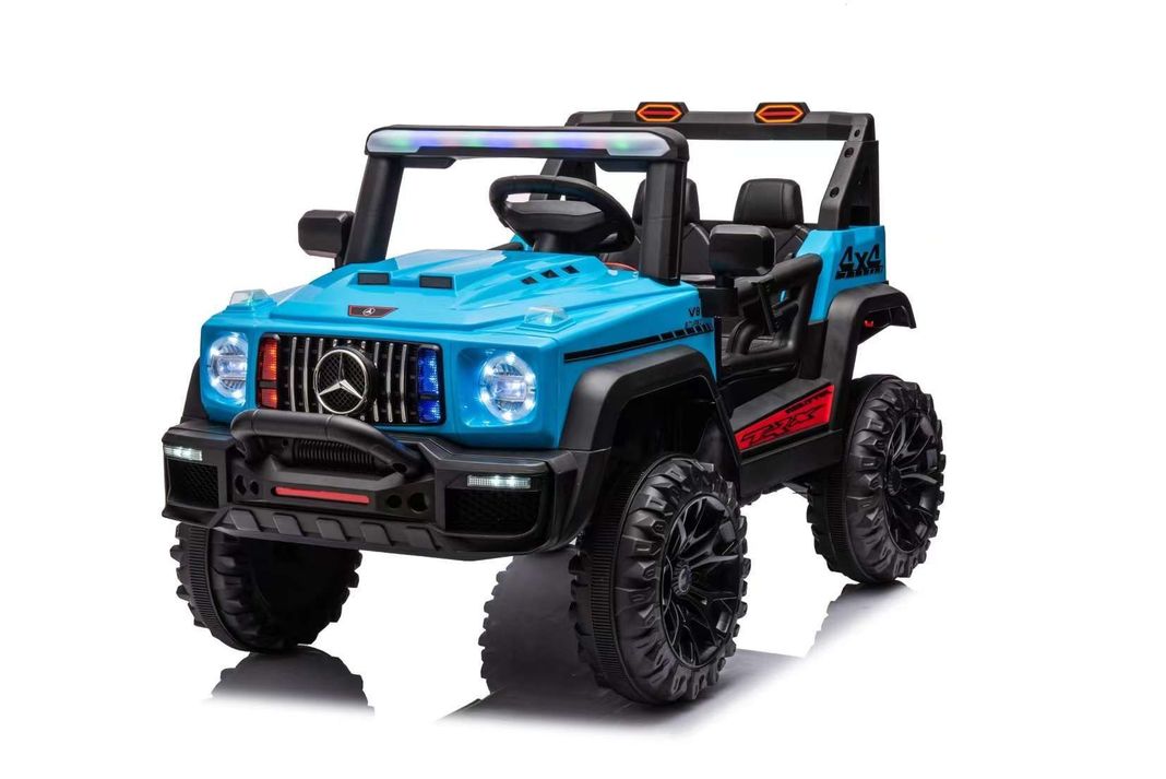 Jeep Auto A Bateria Con Luces A Bateria 12V. Modelo 9888 Celeste-0
