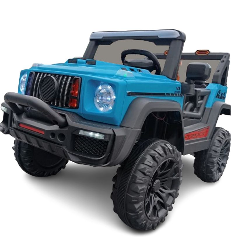 Jeep Auto A Bateria Con Luces A Bateria 12V. Modelo 9888 Celeste-1
