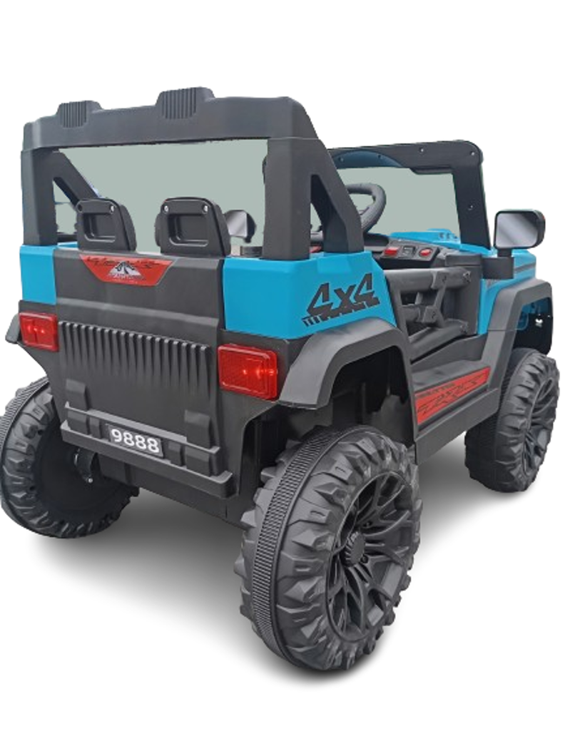 Jeep Auto A Bateria Con Luces A Bateria 12V. Modelo 9888 Celeste-2