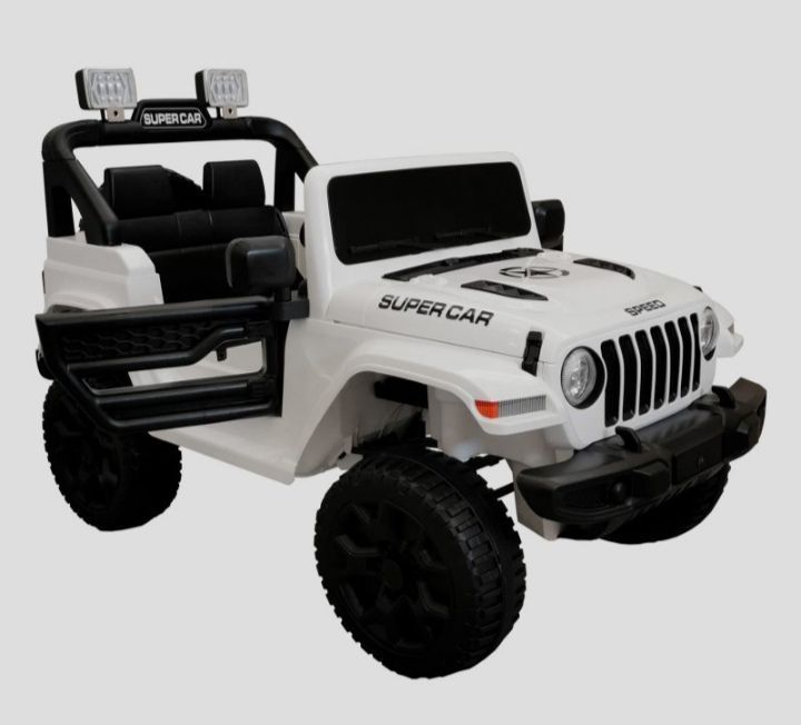 Auto Jeep A Bateria 12V Con Control Remoto 598 Blanco-1