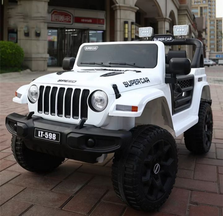 Auto Jeep A Bateria 12V Con Control Remoto 598 Blanco-2