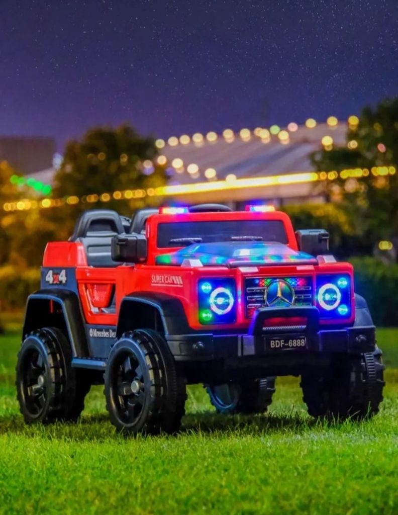 Auto Jeep A Batería 12V Con Control Remoto 6888 Rojo-2