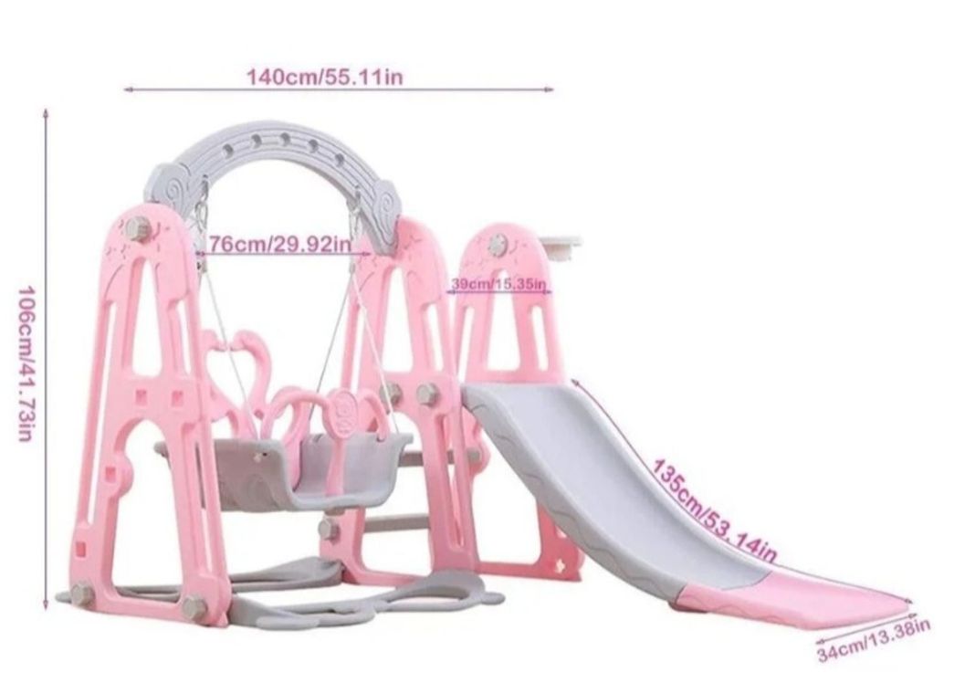 Columpio Resbalin Para Niños 3 En 1/Celeste-1